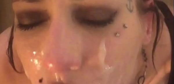  Tatted Girl Gets facefucked by master BBC